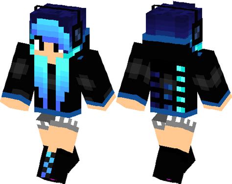 Blue DJ girl skin | Minecraft Skin | Minecraft Hub