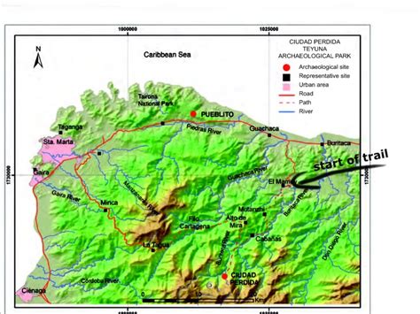 Segwun at Sea: Map of Trek to Ciudad Perdida