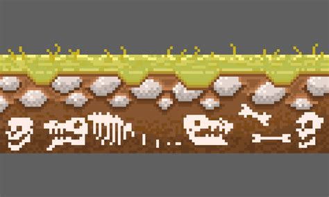 Premium vector pixel art wide ground and landscape for game assets and ...