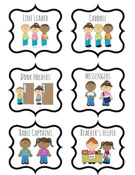 Classroom Jobs with Clipart by Krystal Royer | Teachers Pay Teachers