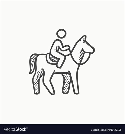 Horse riding sketch icon Royalty Free Vector Image