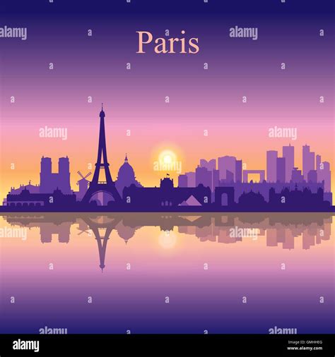 Paris city skyline silhouette background Stock Vector Image & Art - Alamy