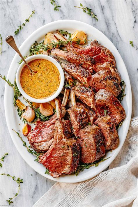 Garlic Roasted Rack of Lamb with Butter Sauce | Lamb dinner, Lamb chop ...