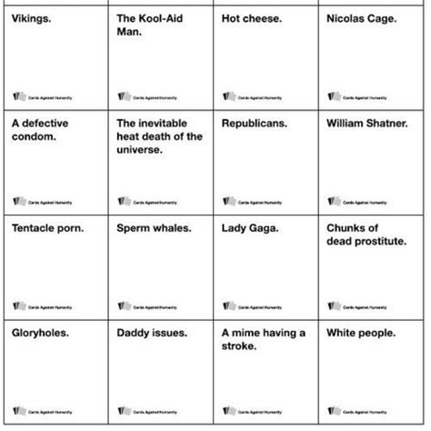 Cards Against Humanity Card Game Examples | HubPages