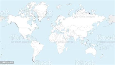 Highly Detailed Blank World Map Vector Illustration Editable And ...