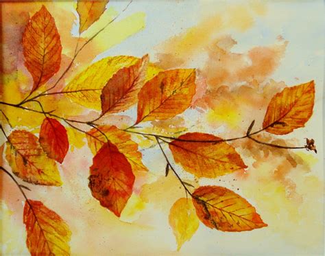 watercolor paintings of fall leaves - Watercolor Painting