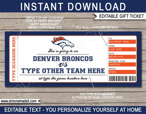 Denver Broncos Gift Vouchers | Denver broncos gift, Gift vouchers ...