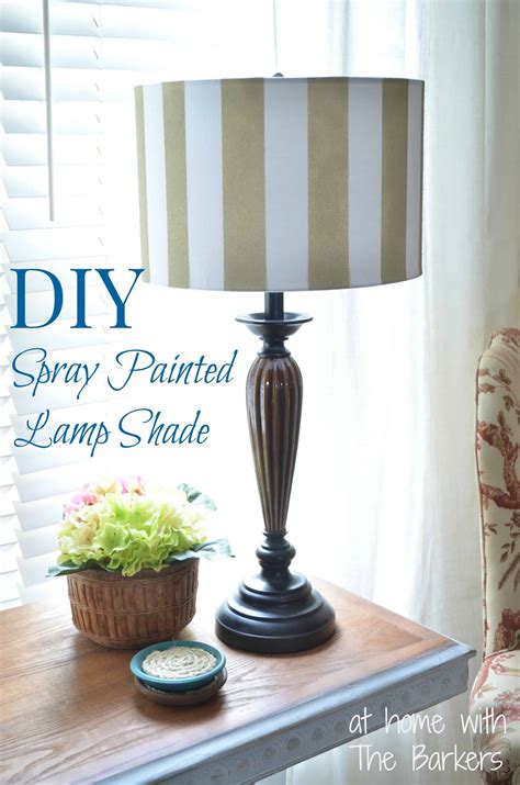 DIY Spray Painted Lamp Shade - At Home with The Barkers