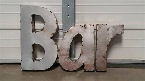 Rustic metal bar sign. metal bar sign. bar signs. bar decor. man cave ...