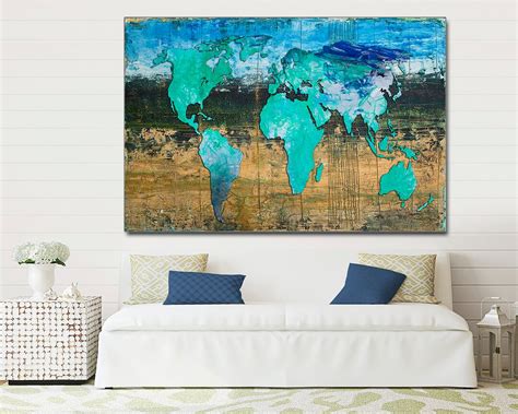 World Map Canvas Print, World Map Canvas, World Map Large Canvas ...