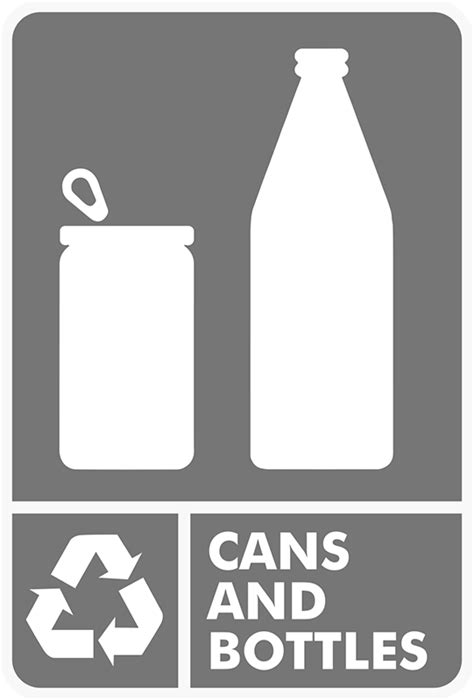 Cans & Bottles Recycling Sticker - TenStickers