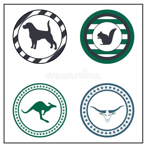 Animal badges stock vector. Illustration of happy, upload - 62519604