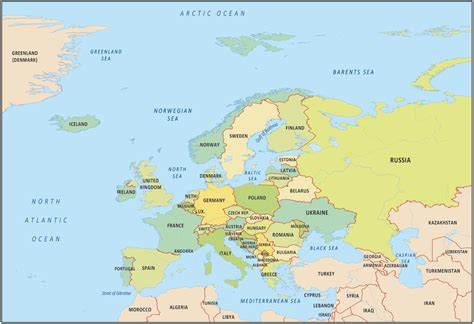 Map of Europe (Countries and Cities) - GIS Geography