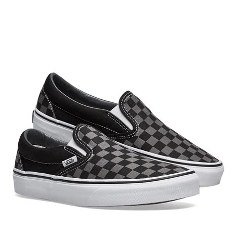 Vans UA Classic Slip On Black & Pewter Checkerboard | END.