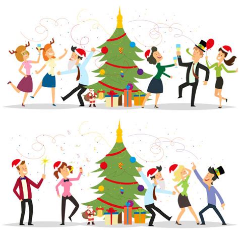 Office Christmas Party Illustrations, Royalty-Free Vector Graphics ...