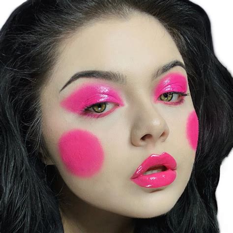 tagged: neon pink makeup, glossy makeup, neon pink, pink aesthetic ...