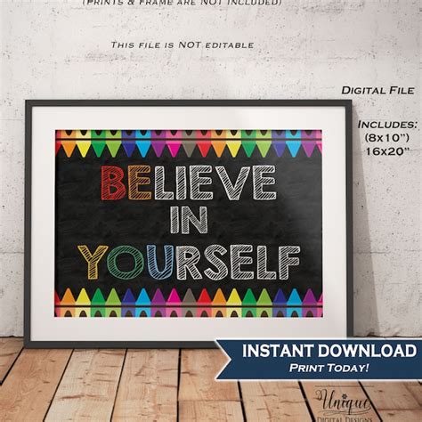 Believe in Yourself Poster - Etsy