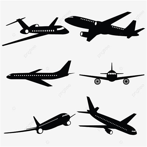 Airplane Silhouette Transparent Background, Airplanes Silhouettes Plane ...