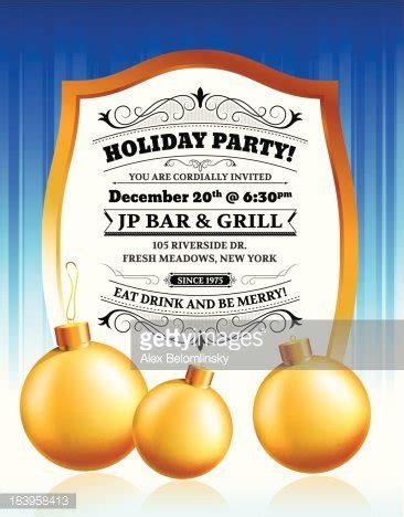 Holiday Party Celebration Invitation Card Stock Clipart | Royalty-Free ...