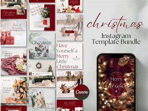 Christmas Instagram Template Bundle, Christmas Instagram Templates ...