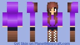 Cute Purple Girl (hoodie) Minecraft Skin