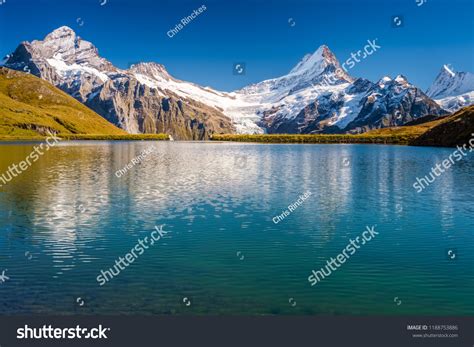 Encountering Bachalpsee During Famous Hiking Trail Stock Photo ...