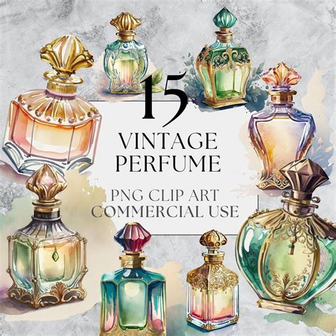 Vintage Perfume Bottles Clip Art