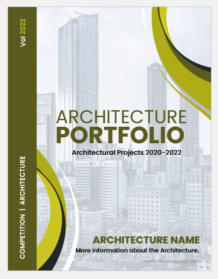 Architecture Portfolio Cover Page Templates Word (.doc) | MS Word Cover ...