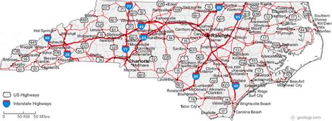 Map of North Carolina Cities - North Carolina Road Map