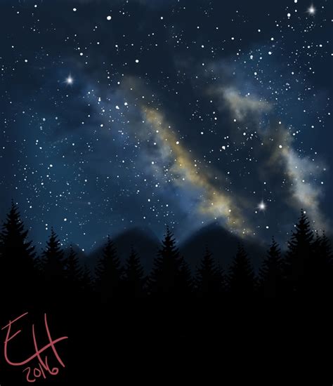 Digital Painting 003 - Starry Night Sky by MACGYVR on Newgrounds