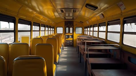 Premium AI Image | School bus interior generative ai