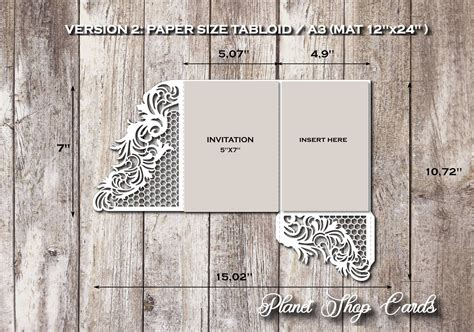 Tri Fold Wedding Invitation Template Envelope Card for | Etsy