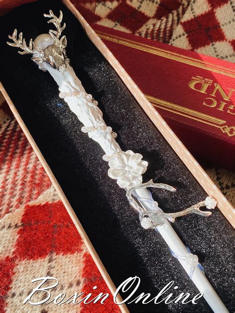 Elk Forest Wand, White Wood Wand With Pearls, Creative Special Winter ...