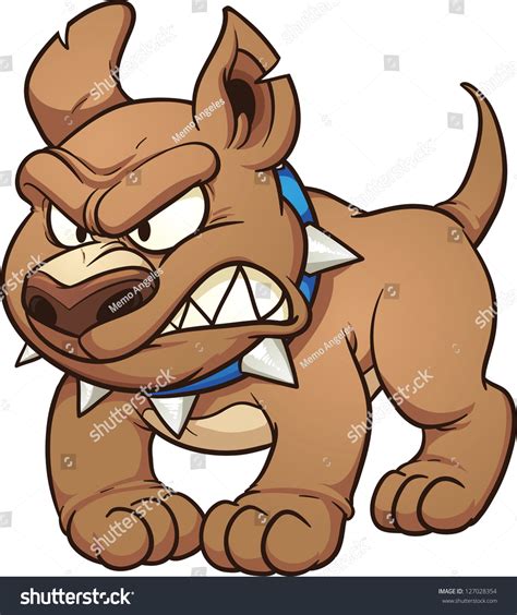 Angry Cartoon Pit Bull Dog Stock Illustration 127028354 | Shutterstock