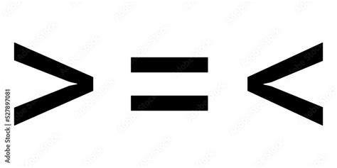 less than greater than and equal symbol in mathematics. inequality ...