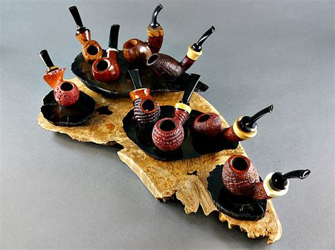 Naturals Morta 9 Pipe Stand | Exotics - Handmade Pipe Stands by Neal Yarm