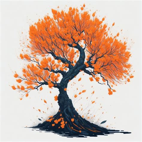 ORANGE TREE IN BLOSSOM WITH BIRDS WATER COLOR CLIP ART | Tree drawing ...