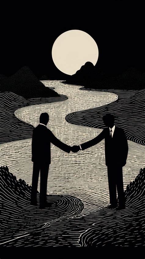 Business handshake drawing nature adult. | Premium Photo Illustration ...