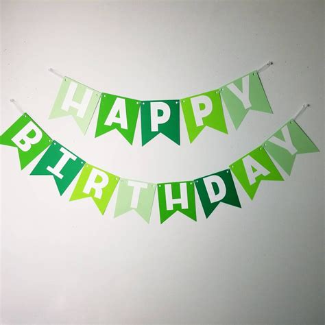 Happy Birthday Banner Green Banner Green Ombre Banner Summer Banner ...