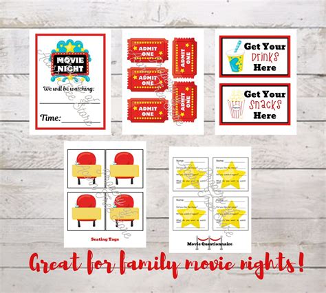 Movie Night Theme Printable Set - Etsy