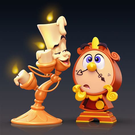 Lumiere and Cogsworth ( beauty and the beast ) on Behance