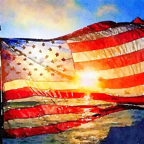 American Flag Watercolor, Flag Watercolor Digital Download Art ...