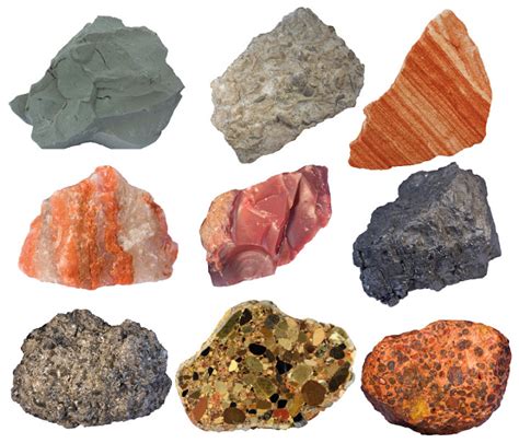 Collage of sedimentary rocks