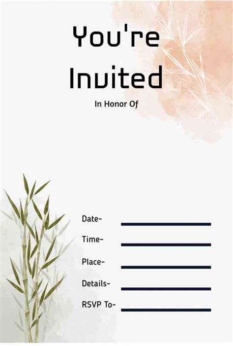 Blank Invitation Templates - Free | Editable | Printable