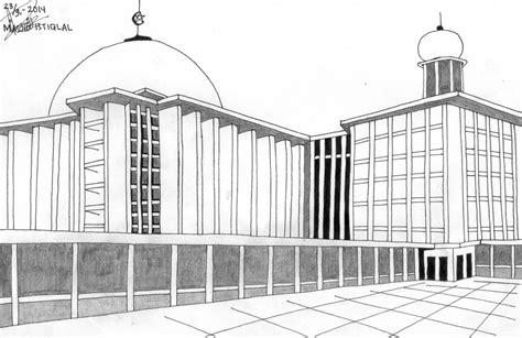 Detail Sketsa Gambar Masjid Istiqlal Koleksi Nomer 5