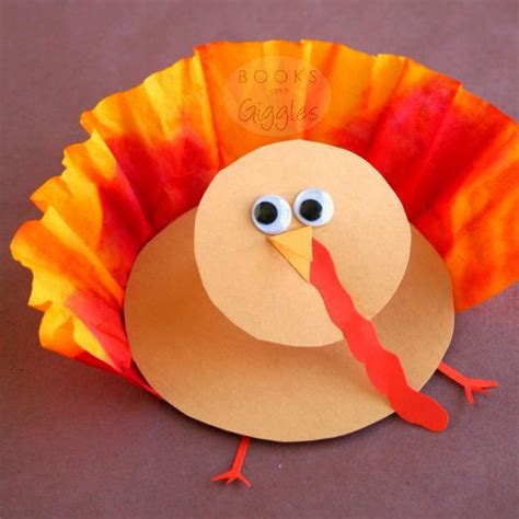 3D Coffee Filter Turkey Craft | AllFreeKidsCrafts.com