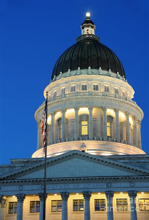 Utah State Capitol Building Dome at Sunset Photograph by Gary Whitton ...