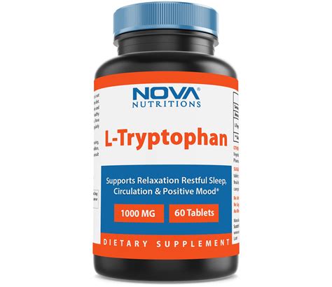 Nova Nutritions L-Tryptophan 1000 mg 60 Tablets - Tryptophan ...