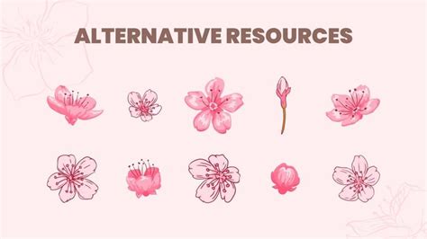 pink flowers with the words alternative resources written below them in ...