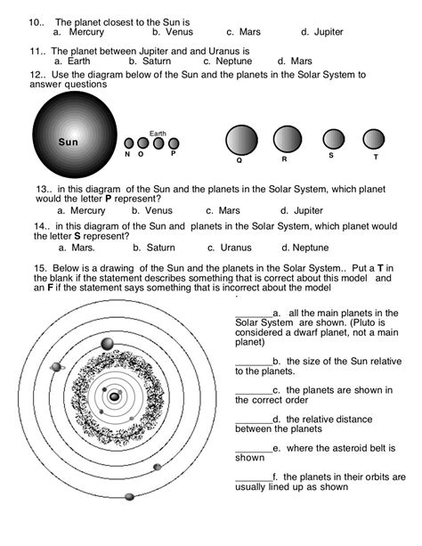 Order of the planets (worksheet)